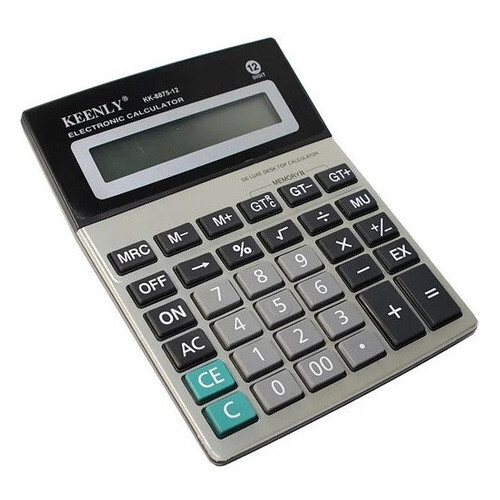 Калькулятор настольный Keenly KK 8875-12 обычный серый с черным (ZE35iz12448) фото №2