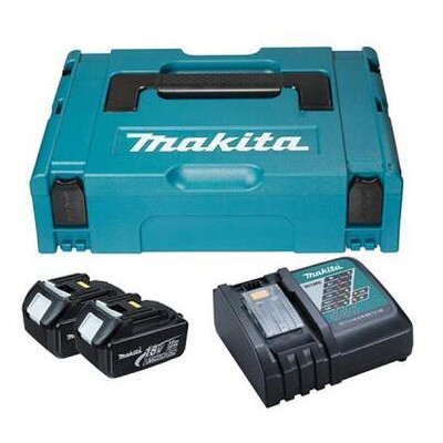 Набір акумуляторів Makita LXT BL1830x2 шт, DC18RC кейс Makpac1 (197952-5) фото №1