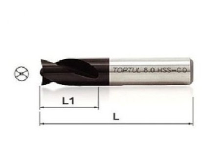 Свердло Toptul d8mm L80mm для висвердлювання точкового зварювання (JJAX0821) фото №1