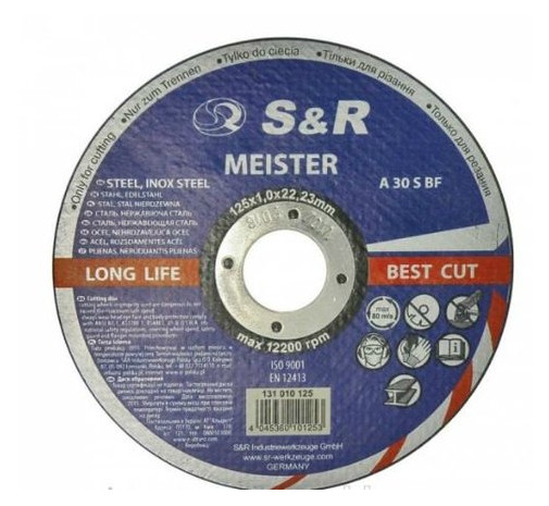 Круг отрезной S&R A30S BF Meister 125x1.0x22.2 мм (131010125) фото №1