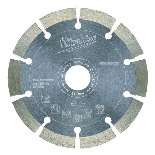 Круг алмазный по бетону Milwaukee DU230 сегментный 230х2,6х22,23 мм (4932399524) фото №1
