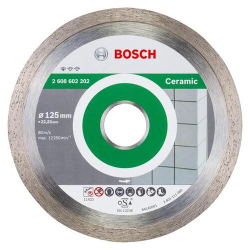 Відрізний алмазний диск Bosch Standard for Ceramic 125-22.2 (2.608.602.202) фото №1