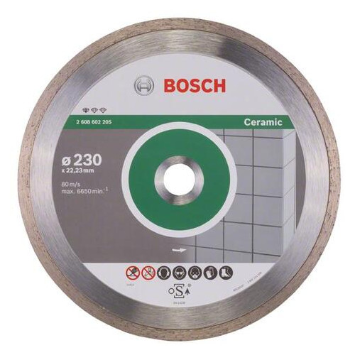 Відрізний алмазний диск Bosch Standard for Ceramic 230-22.2 (2.608.602.205) фото №1