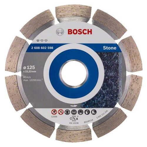 Відрізний алмазний диск Bosch Standard for Stone125-22.23 (2.608.602.598) фото №1