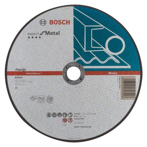 Відрізне коло Bosch Expert по металу 230 x 1.9мм, пряме (2.608.603.400) фото №1