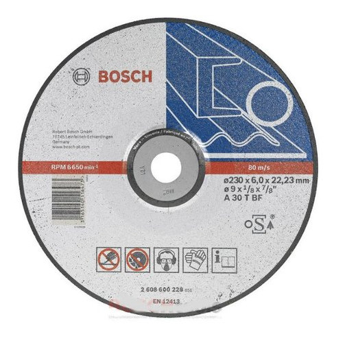 Диск шлифовальный Bosch 230х6,0х22,2 (2608600228) фото №1
