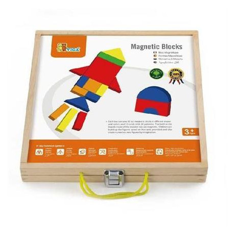 Набір магнітних блоків Viga Toys Форми та Колір (59687) фото №1