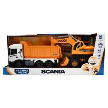 Игровой набор Самосвал Scania и экскаватор TechnoDrive 8001KS фото №1