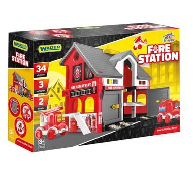 Ігровий набір Пожежна станція Play house (3 транспортні засоби, рухомі елементи) Wader 25410 фото №1