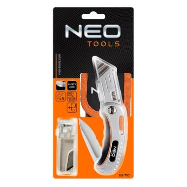 Ніж складаний Neo Tools 2 наконечники 5 трапецієподібних лез у наборі чохол (63-710) фото №6