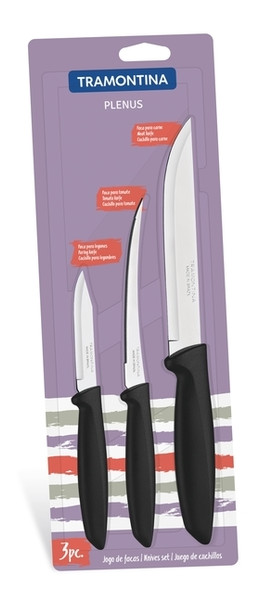 Набір ножів Tramontina Plenus 3шт Black (23498/013) фото №1