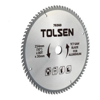Диск Tolsen пильний з ТВС напайками по алюмінію 254х80Т*30мм (76560) фото №1