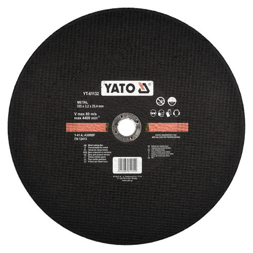 Диск відрізний по металу Yato 355х25.4х3.2мм (YT-61132) фото №1