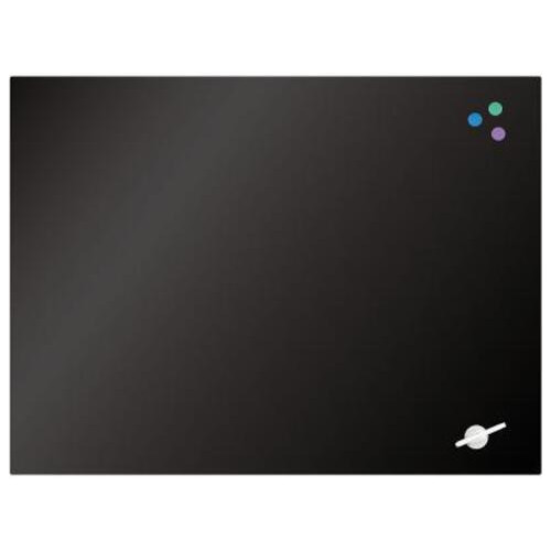 Офисная доска Axent стеклянная магнитно-маркерная 90x120 см черная (9616-01-А) фото №1
