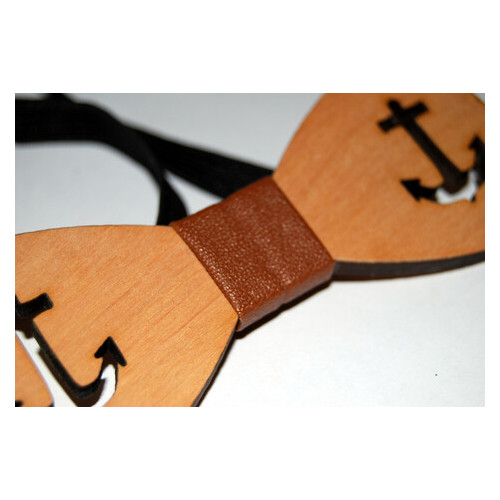 Метелик краватка дерев'яна Якір ручної роботи фото №1