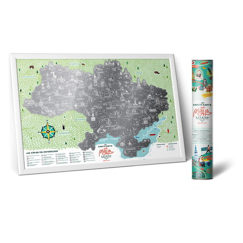 Скретч карта Travel Map Моя Рідна Україна эксклюзивное издание в тубусе фото №1