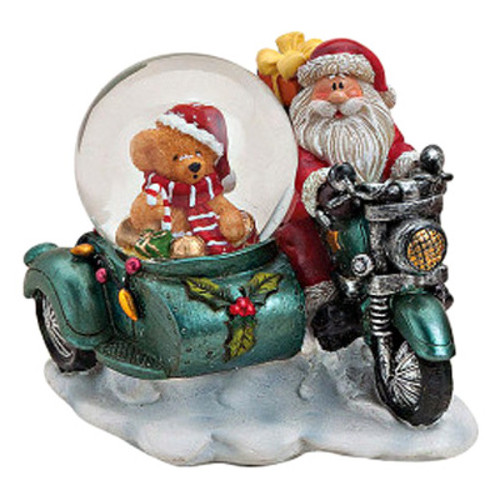 Снежный шар Санта на мотоцикле, 10*8 см фото №2