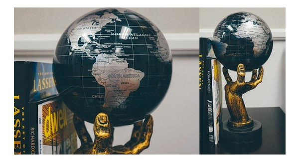 Гіро-глобус Solar Globe Mova Політична карта 21,6 см сріблясто-чорний (MG-85-SBE) фото №3