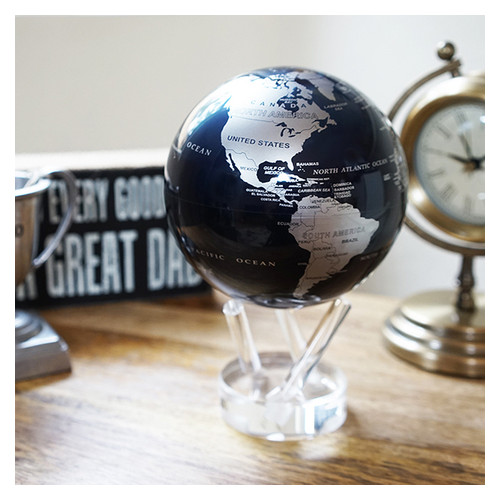 Гіро-глобус Solar Globe Mova Політична карта 21,6 см сріблясто-чорний (MG-85-SBE) фото №1