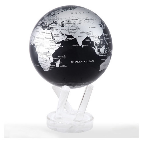 Гіро-глобус Solar Globe Mova Політична карта 11,4 см сріблясто-чорна (MG-45-SBE) фото №2