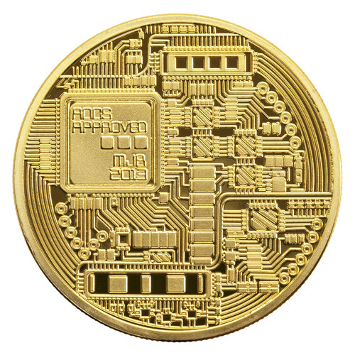 Сувенірна монета Біткоїн (Bitcoin) - Золото. фото №3