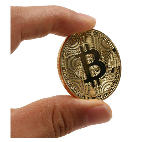 Сувенірна монета Біткоїн (Bitcoin) - Золото. фото №2