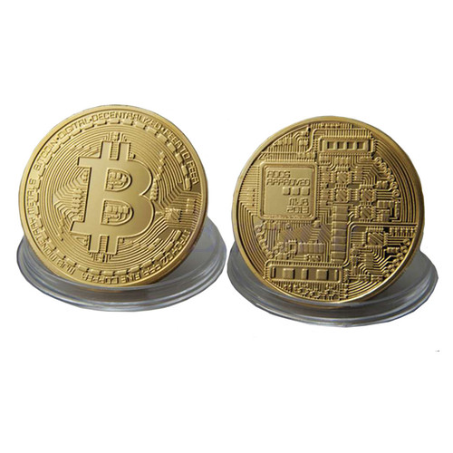 Сувенірна монета Біткоїн (Bitcoin) - Золото. фото №5