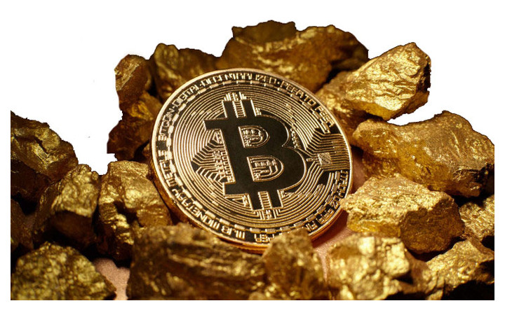 Сувенірна монета Біткоїн (Bitcoin) - Золото. фото №4