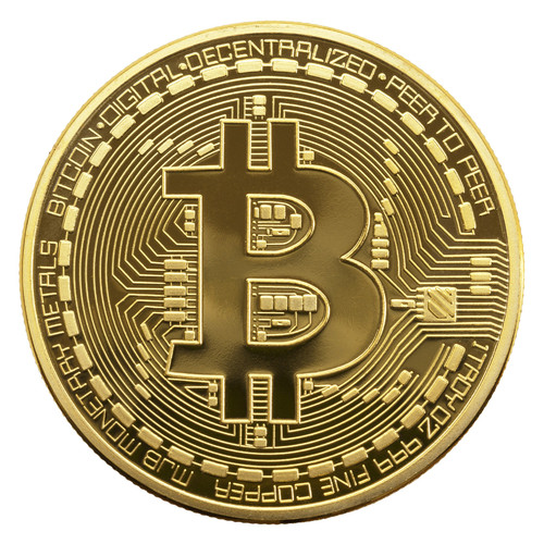 Сувенірна монета Біткоїн (Bitcoin) - Золото. фото №1