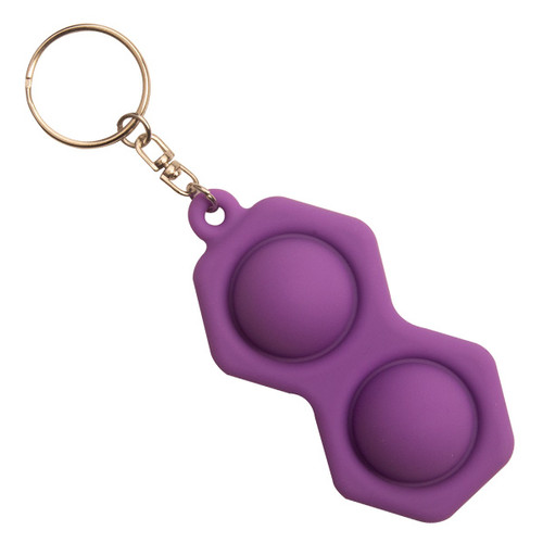 Антистрес іграшка Pop It Фіолетовий Брелок Шестигранний - 2 пухирці фото №1