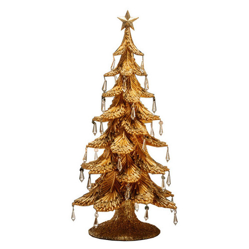 Статуэтка Новогодняя елка золотая, 54 см фото №2