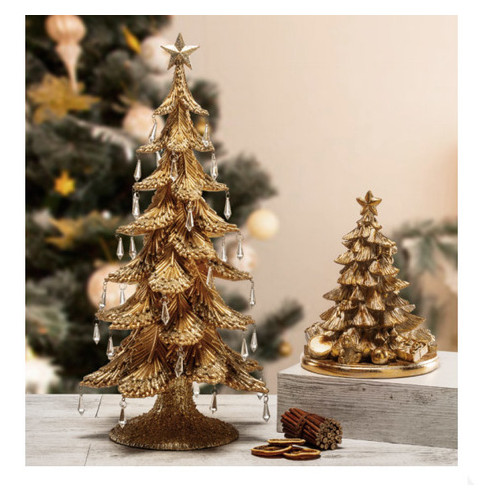 Статуэтка Новогодняя елка золотая, 54 см фото №1