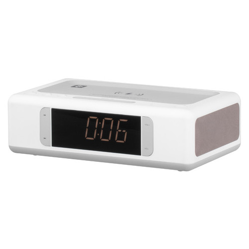 Акустична док-станція 2E SmartClock Wireless Charging Alarm Clock Bluetooth FM USB AUX White (2E-AS01QIWT) фото №2
