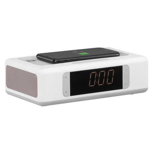 Акустична док-станція 2E SmartClock Wireless Charging Alarm Clock Bluetooth FM USB AUX White (2E-AS01QIWT) фото №4