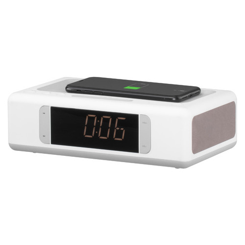 Акустична док-станція 2E SmartClock Wireless Charging Alarm Clock Bluetooth FM USB AUX White (2E-AS01QIWT) фото №1