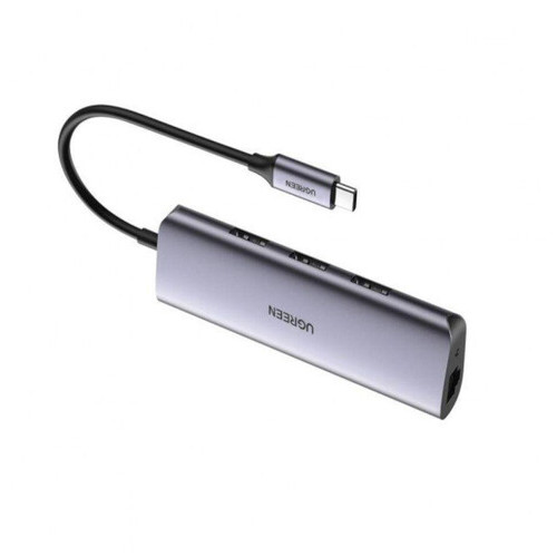 Док-станція Ugreen USB3.0 Type-C --> USB 3.0x3/RJ45/ CM236 Grey (60718) фото №1