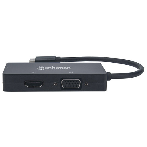 Док-станція Intracom Manhattan USB3.1 Type-C HDMI/DVI-I/VGA Black (152983) фото №3
