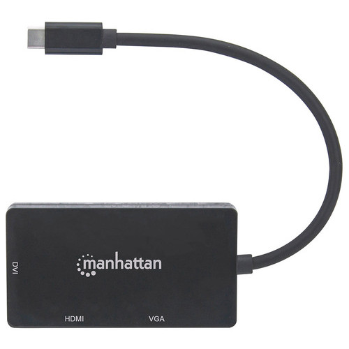 Док-станція Intracom Manhattan USB3.1 Type-C HDMI/DVI-I/VGA Black (152983) фото №4