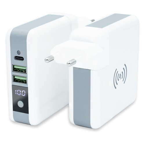 Универсальное зарядное устройство Qitech Travel Bank Charger 3 in 1 White фото №1