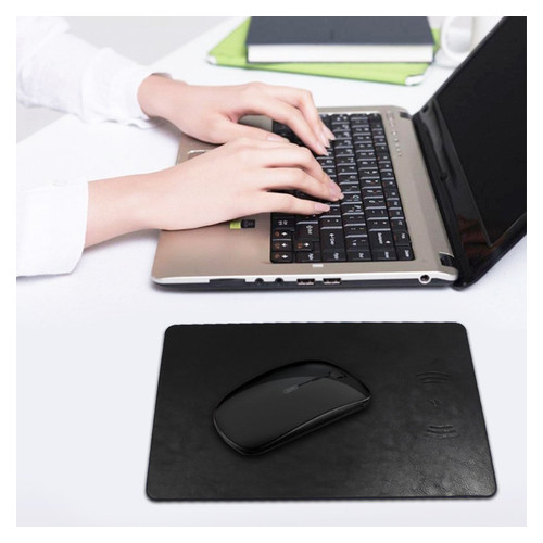 Бездротовий зарядний пристрій (килимок для миші) Jetix MousePad 3 Black Qi-ресивер у подарунок фото №3