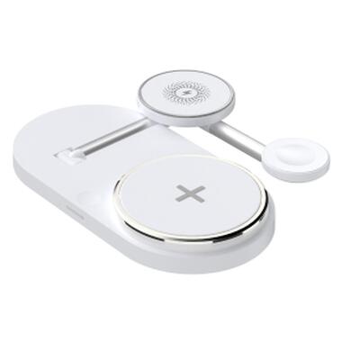 Зарядний пристрій Armorstandart Wireless Charging H101 3 in 1 Magnetic White (ARM78102) фото №3