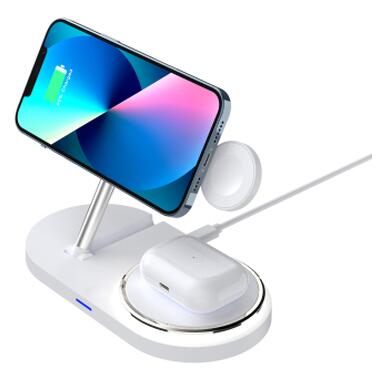 Зарядний пристрій Armorstandart Wireless Charging H101 3 in 1 Magnetic White (ARM78102) фото №5