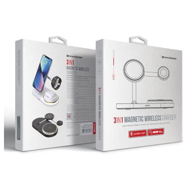 Зарядний пристрій Armorstandart Wireless Charging H101 3 in 1 Magnetic White (ARM78102) фото №7