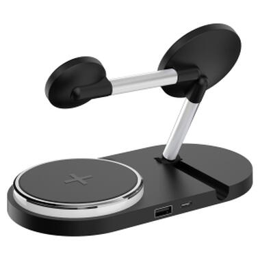 Зарядний пристрій Armorstandart Wireless Charging H102 3 in 1 Magnetic Black (ARM78103) фото №2