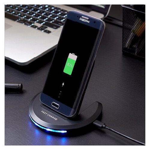 Беспроводное зарядное устройство подставка для телефона UTG-T U08 с технологией QI Черное (934713) фото №4