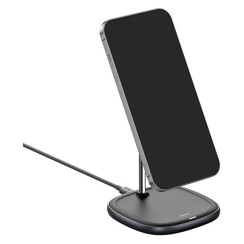 Бездротовий зарядний пристрій Baseus Swan Magnetic Desktop Bracket Wireless Charger Suit для iPhone 12 (WXSW-01) чорний фото №5