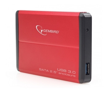 Кишеня зовнішня 2.5 Gembird EE2-U3S-2-R USB 3.0 red фото №1