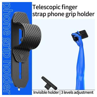 Металеве кільце-тримач Shellbox Finger Phone Holder чорне для смартфона фото №4