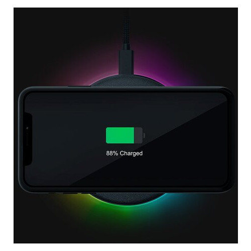 Зарядний пристрій RAZER Chroma Charging Pad 10W Fast WL Charger RGB Black (RC21-01600100-R371) фото №3
