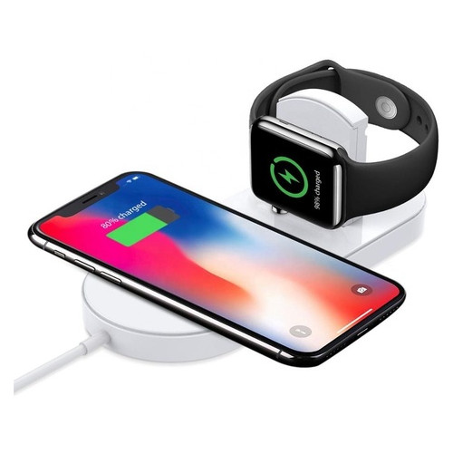 Беспроводное зарядное устройство UTG-T Charger Wireless 2 в 1 с технологией QI для iPhone, Apple Watch (qww07) фото №3